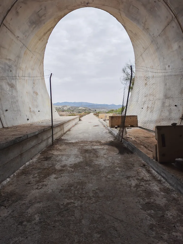 One of the train tunnels