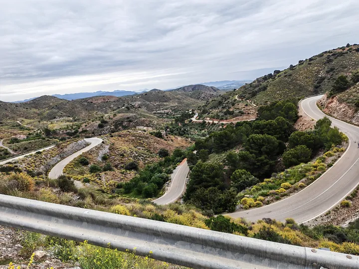 Switchback roads through the sierra